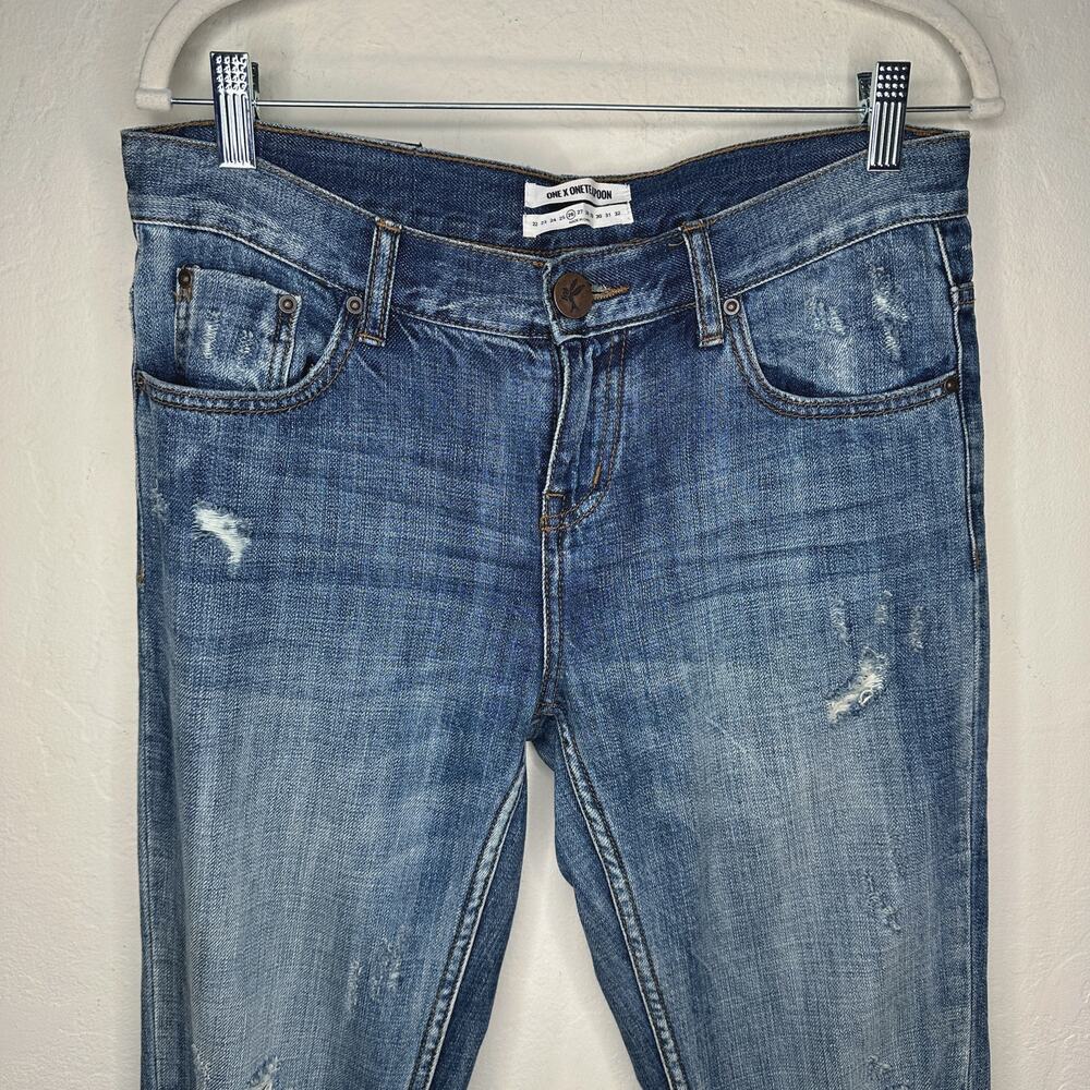 One Teaspoon Freebird Awesome Baggies Low Waist Relaxed Leg Fray Hem Jeans 26 - Picture 4 of 16